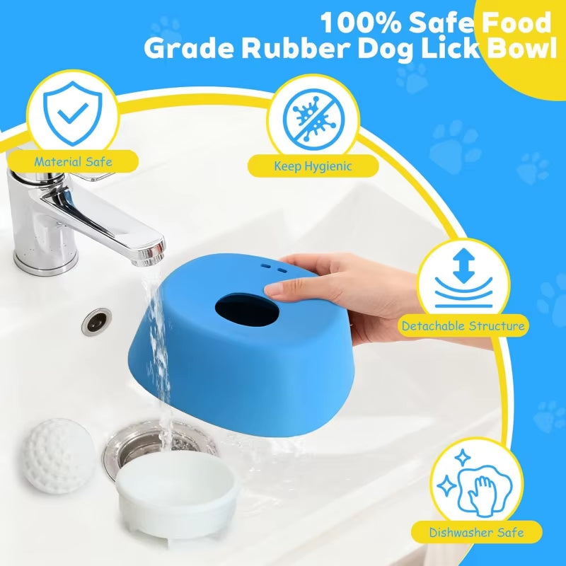 Anti-Choking Slow Feeder Dog Bowl Non-Slip 3/4 Cup - Lick Toy for Liquid Treats Bone Broth Ice Cream Yogurt