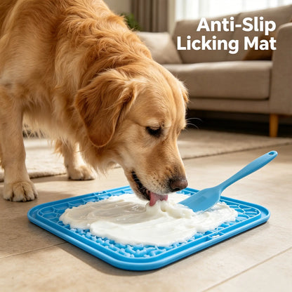 Waterproof Anti-Slip Pet Lick Mat, Slow Feeder for Dogs, Cats and Puppies, Anti-Slip Feeding Mats (Color Random), Lick Mats